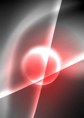 Parlak neon ışık hareket dalgaları ile karanlık alan. Soyut konsept grafik elemanı. Vektör Neon arka plan. Teknoloji arka planı
