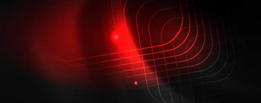 Parlak neon techno şablonu. Neon hatları arka plan, 80s tarzı lazer ışınları