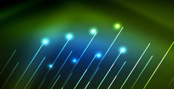 氖发光波, 神奇能量和光运动背景 — 图库矢量图片