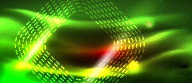 Neon parlayan techno hatları, yüksek teknoloji fütüristik arka plan şablonu kare şekilleri ile