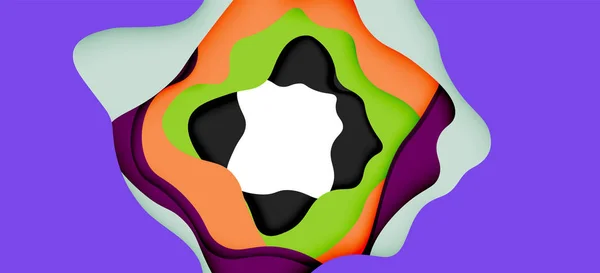 Abstrakcyjny wzór geometryczny. warstwy papieru 3D wyciąć kolorowe tło fali. Origami wyciąć abstrakcyjne fale dla tła www — Wektor stockowy