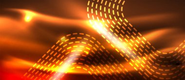 Parlayan ışık arka planda Neon kare şekiller çizgiler