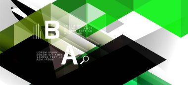 Soyut kavramı üçgen grafik elemanı. Teknoloji arka planı. Afiş, poster şablonu