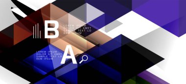 Soyut üçgen desen, renkli zemin. Sunum şablonu. Modern dokulu şekil. Trendy modern tarzı