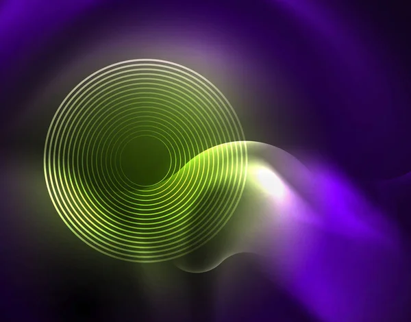 Diseño de vectores de ondas de neón metálicas brillantes — Archivo Imágenes Vectoriales