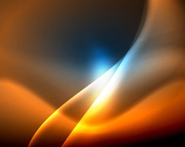 Parlak renk parlak neon soyut dalga şablonu. Soyut parlak ışık. Neon ışık parlayan etkisi. Uzay arka planı. Soyut şekil