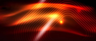 Neon parlayan techno hatları, yüksek teknoloji fütüristik arka plan şablonu kare şekilleri ile