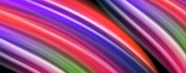Vloeistof vloeistof kleur golf lijnen, gloeiende kleurrijke lichteffect, abstracte samenstelling sjabloon. Geometrische technologie abstract patroon. Bewegingsconcept — Stockvector