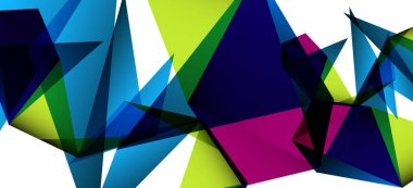 Vintage soyut üçgen mozaik kompozisyon VECTON beyaz arka plan ile şablon. Basit tasarım arka plan. Modern düz tasarım. Güzel vektör deseni.