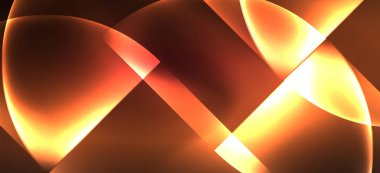 Dinamik çizgiler ve şekiller, cam neon parlayan etkisi. Modern Neon parlaklık geometrik şekiller, herhangi bir amaçla büyük tasarım