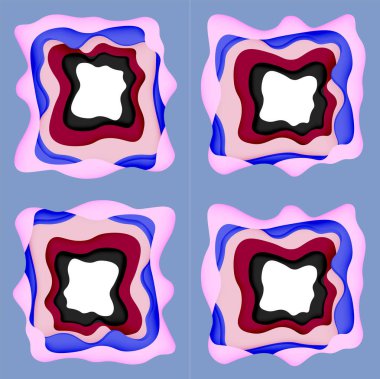 Soyut Web tasarımı için soyut dalgalar kesti. Renk geometrik deseni. Vektör soyut geometrik dinamik desen çerçevesi