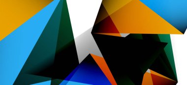 Vintage soyut üçgen mozaik kompozisyon VECTON beyaz arka plan ile şablon. Basit tasarım arka plan. Modern düz tasarım. Güzel vektör deseni.