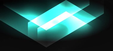 Neon renk altıgen şekiller, siyah arka planda çizgiler. Web zemin tasarımı için modern şablon. Soyut geometrik çerçeve