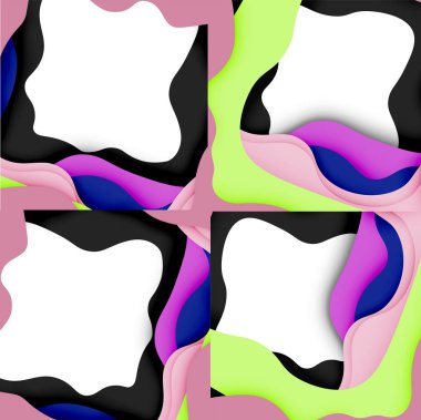 Soyut geometrik desen. 3D kağıt katmanları renkli dalga arka plan kesti. Origami Web arka plan için soyut dalgalar kesti