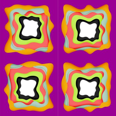 Vektör dekoratif arka plan. Dekorasyon tasarımı için ışık arka planda 3D kağıt soyut dalgalar kesilmiş soyut Web şablonu.