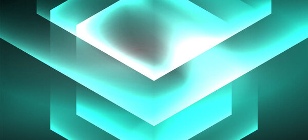 Neon color hexagon shapes, lines on black background. Modern template for web backdrop design. Abstract geometric frame