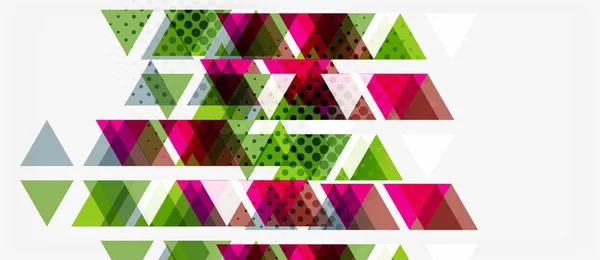 Banner con diseño geométrico de triángulo de mosaico multicolor sobre fondo blanco. Textura abstracta. plantilla de diseño de ilustración vectorial . — Vector de stock