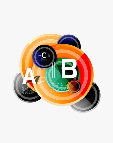 Cirkel geometriska abstrakt bakgrund mall för webbbanner, Affärspresentation, branding, tapet — Stock vektor
