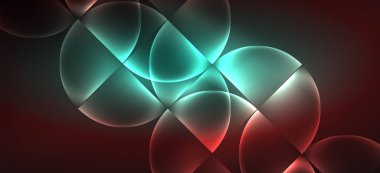 Dinamik çizgiler ve şekiller, cam neon parlayan etkisi. Modern Neon parlaklık geometrik şekiller, herhangi bir amaçla büyük tasarım