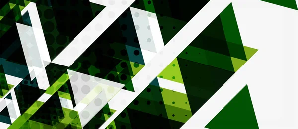 Banner con diseño geométrico de triángulo de mosaico multicolor sobre fondo blanco. Textura abstracta. plantilla de diseño de ilustración vectorial . — Vector de stock