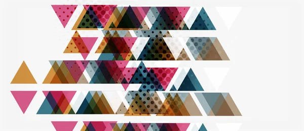 Banner com design geométrico triangular em mosaico multicolorido sobre fundo branco. Textura abstrata. Modelo de design de ilustração vetorial . —  Vetores de Stock