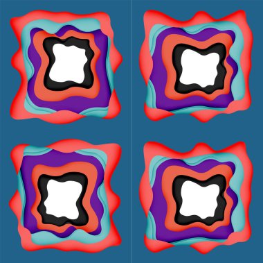 Soyut Web tasarımı için soyut dalgalar kesti. Renk geometrik deseni. Vektör soyut geometrik dinamik desen çerçevesi