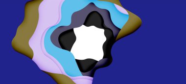 Soyut geometrik desen. 3D kağıt katmanları renkli dalga arka plan kesti. Origami Web arka plan için soyut dalgalar kesti