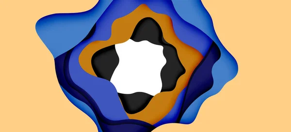 Abstract cut out abstracte golven voor webdesign. Kleur geometrische patroon. Vector abstract geometrisch dynamisch patroon frame — Stockvector