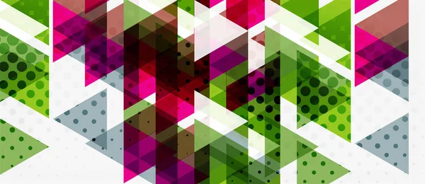 Banner com design geométrico triangular em mosaico multicolorido sobre fundo branco. Textura abstrata. Modelo de design de ilustração vetorial . —  Vetores de Stock