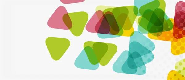 Banner com design geométrico triangular em mosaico multicolorido sobre fundo branco. Textura abstrata. Modelo de design de ilustração vetorial . — Vetor de Stock