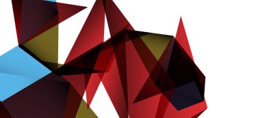 Vintage soyut üçgen mozaik kompozisyon VECTON beyaz arka plan ile şablon. Basit tasarım arka plan. Modern düz tasarım. Güzel vektör deseni.