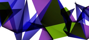 Vintage soyut üçgen mozaik kompozisyon VECTON beyaz arka plan ile şablon. Basit tasarım arka plan. Modern düz tasarım. Güzel vektör deseni.