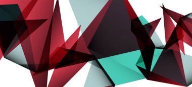 Vintage soyut üçgen mozaik kompozisyon VECTON beyaz arka plan ile şablon. Basit tasarım arka plan. Modern düz tasarım. Güzel vektör deseni.