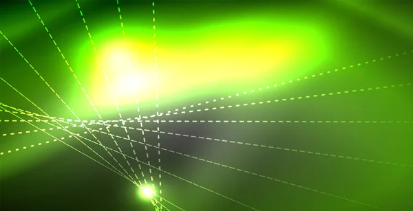 Glänsande glänsande glödande Neon vågen — Stock vektor
