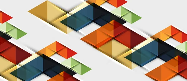 Fundo geométrico abstrato. Triângulos modernos sobrepostos. Formas de cores incomuns para sua mensagem. Apresentação de negócios ou tecnologia, modelo de capa de aplicativo — Vetor de Stock