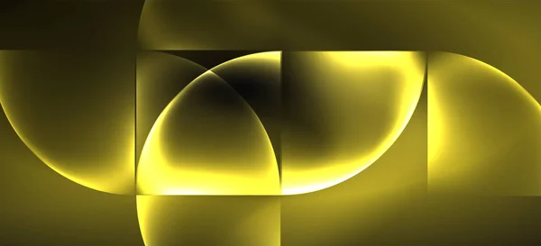 Linee techno incandescenti al neon, sfondo astratto futuristico hi-tech. Modello con forme astratte nello spazio scuro — Vettoriale Stock