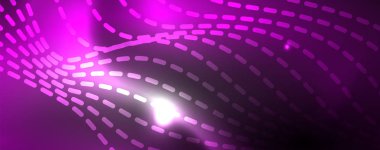 Neon vektör dalga hatları soyut arka plan, sihirli futuristik techno tasarım