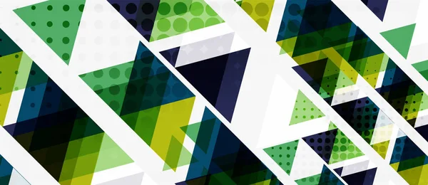 Bannière avec motif géométrique triangle mosaïque multicolore sur fond blanc. Texture abstraite. Modèle de conception d'illustration vectorielle . — Image vectorielle