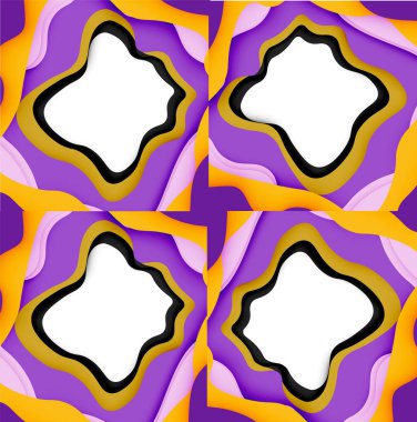 Vektör dekoratif arka plan. Dekorasyon tasarımı için ışık arka planda 3D kağıt soyut dalgalar kesilmiş soyut Web şablonu.