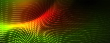 Parlak neon vektör dalga çizgi soyut arka plan, hareket kavramı