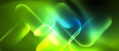 Mavi Neon yuvarlak şekiller techno arka plan