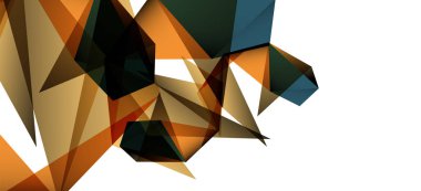 Vintage soyut üçgen mozaik kompozisyon VECTON beyaz arka plan ile şablon. Basit tasarım arka plan. Modern düz tasarım. Güzel vektör deseni.