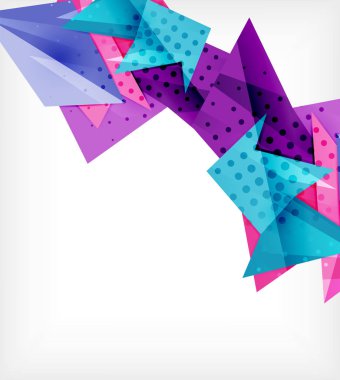 Modern origami kartı. Modern origami tasarım elemanı. Renk geometrik desen. Soyut düşük poli arka plan. Sunu şablonu.