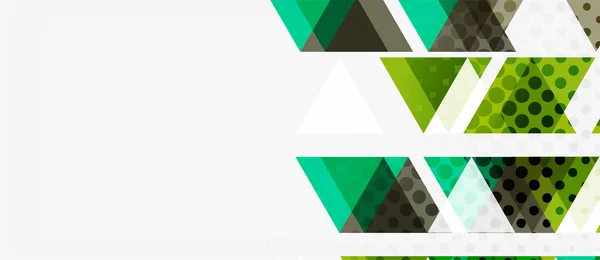 Banner con diseño geométrico de triángulo de mosaico multicolor sobre fondo blanco. Textura abstracta. plantilla de diseño de ilustración vectorial . — Vector de stock