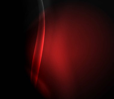 Parlak neon ışık hareket dalgaları ile karanlık alan. Soyut konsept grafik elemanı. Vektör Neon arka plan. Teknoloji arka planı