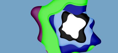 Soyut geometrik desen. 3D kağıt katmanları renkli dalga arka plan kesti. Origami Web arka plan için soyut dalgalar kesti