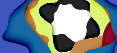 Soyut geometrik desen. 3D kağıt katmanları renkli dalga arka plan kesti. Origami Web arka plan için soyut dalgalar kesti