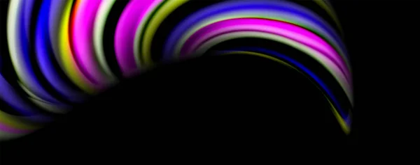 Fluid färg vågor med ljus effekter, vektor abstrakt bakgrund — Stock vektor