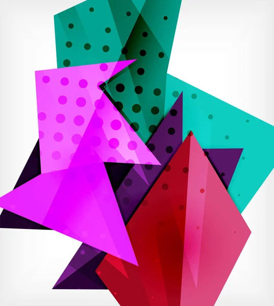 Moderne origami kaart. Moderne origami design element. Kleur geometrische patroon. Abstracte laag-poly achtergrond. Presentatie sjabloon. — Stockvector