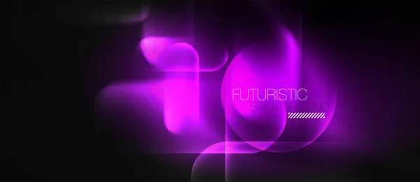 Neon gloeiende techno lijnen, hi-tech futuristische abstracte achtergrond template — Stockvector